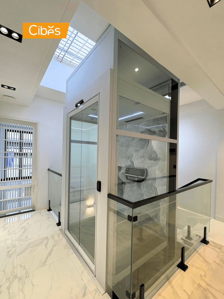 Glass home lift