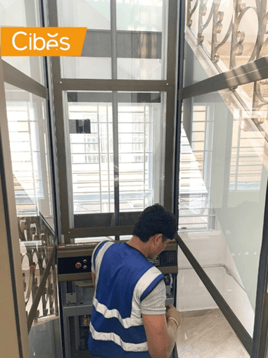 Cibes home elevator maintenance inspection.
